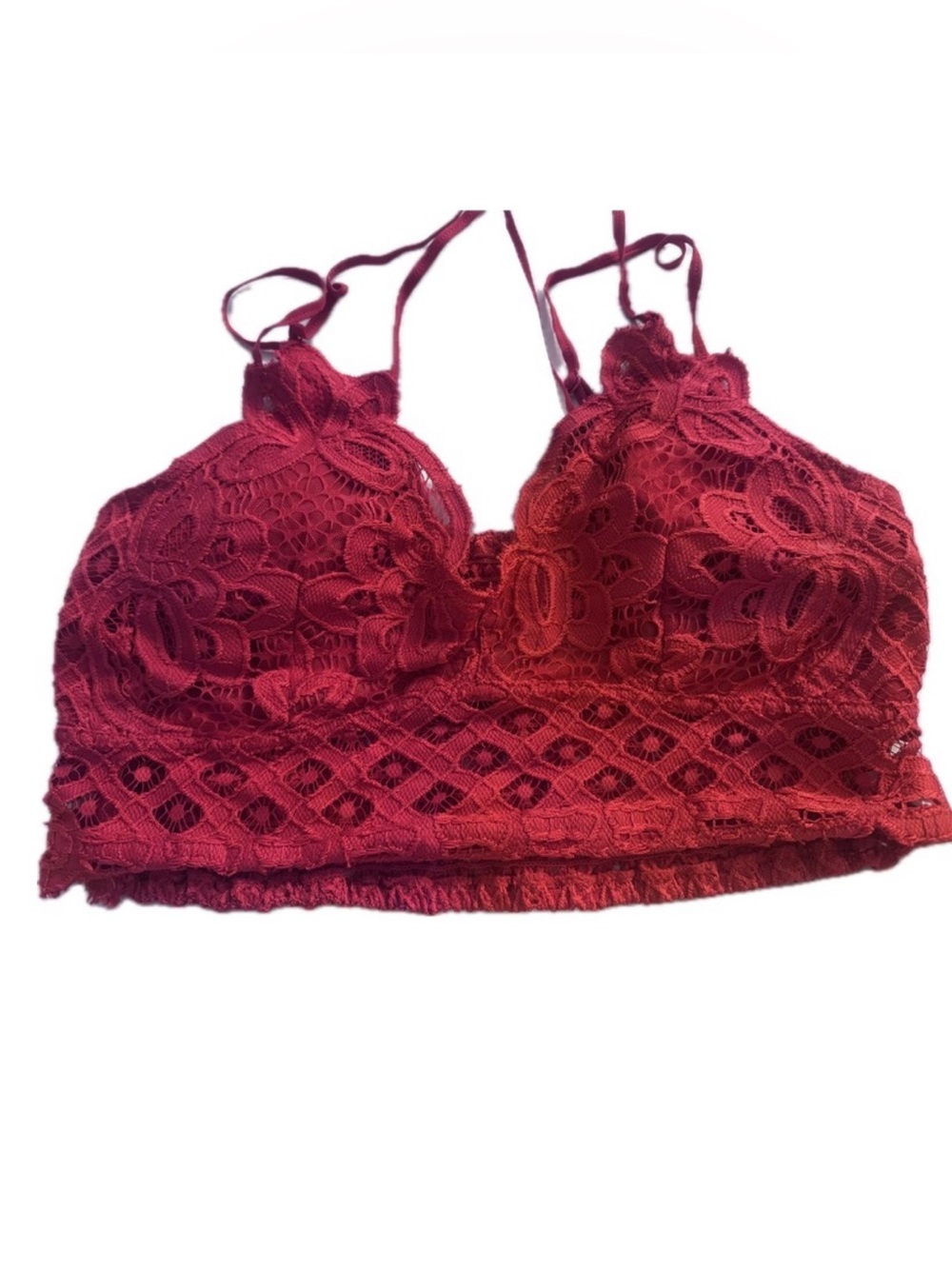 Anemone Red Lace Bandeau Bralette